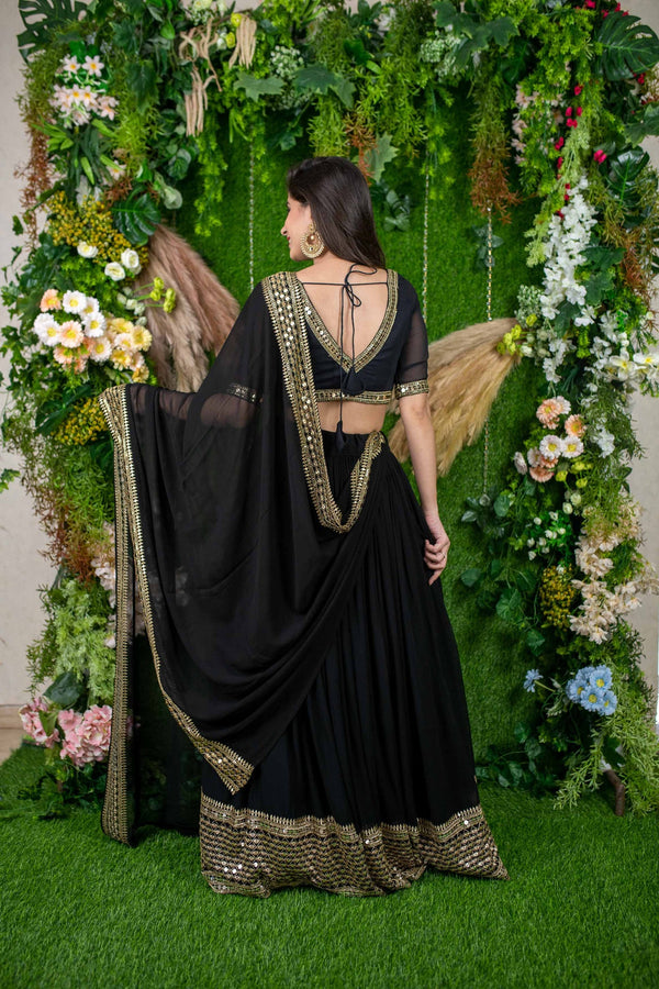 Ethnic Party Wear Black Lehenga Choli