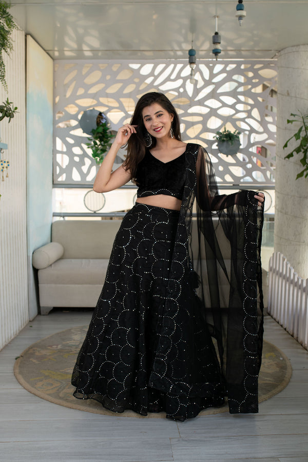 Indian Black Lehenga Choli – Ethnic Festive Wear