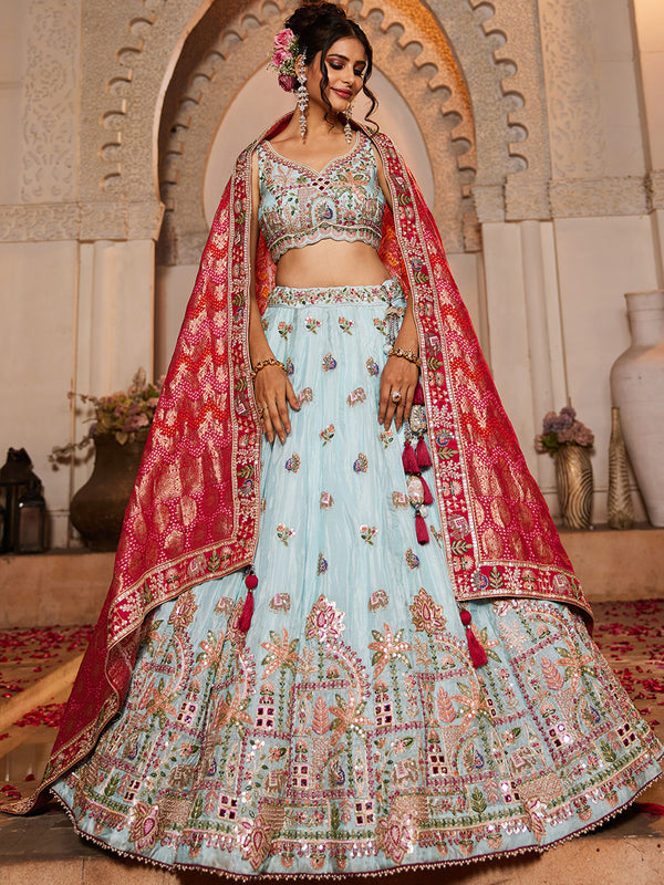 Designer Tissue Lehenga Choli for Bridal