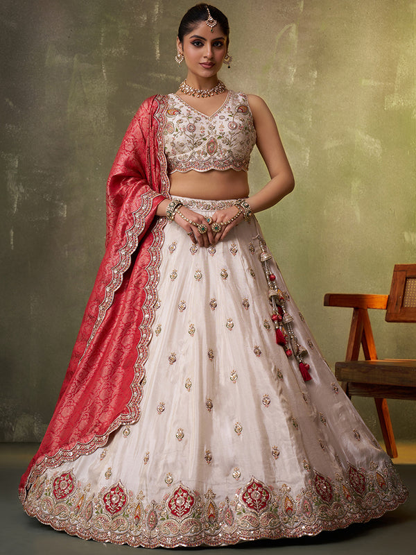 Bridal Tissue Lehenga Choli for Wedding & Reception