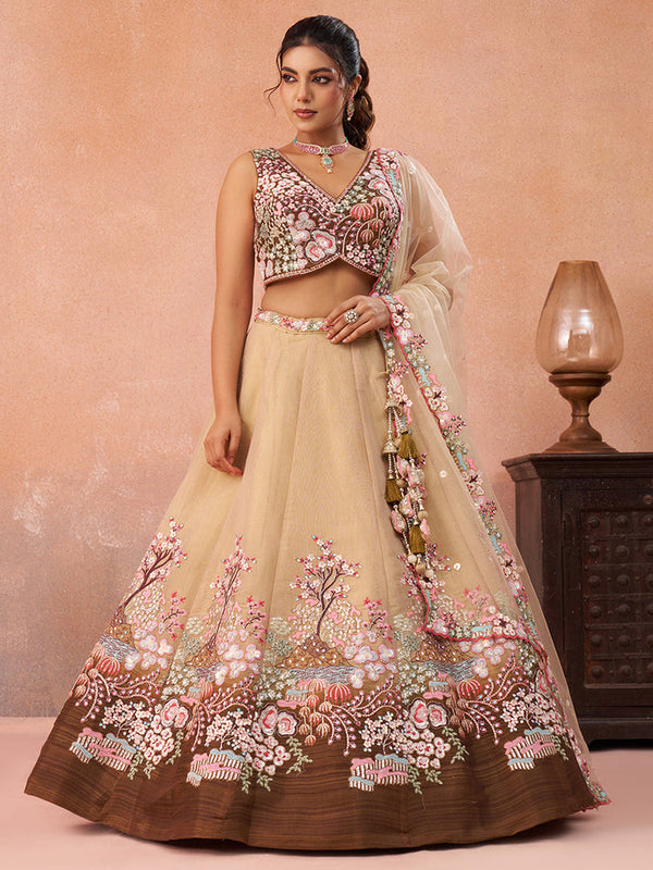 Brown Luxury Wedding Lehenga Choli