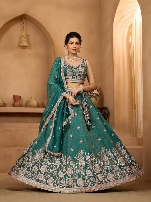 Party Wear Tissue Lehenga Choli with Dupatta