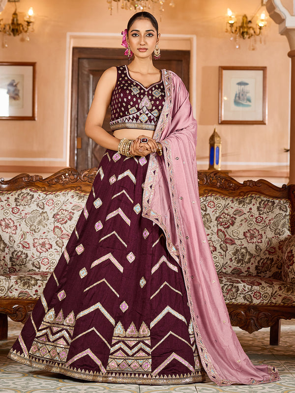 Designer Silk Lehenga Choli – Indian Bridal Outfit