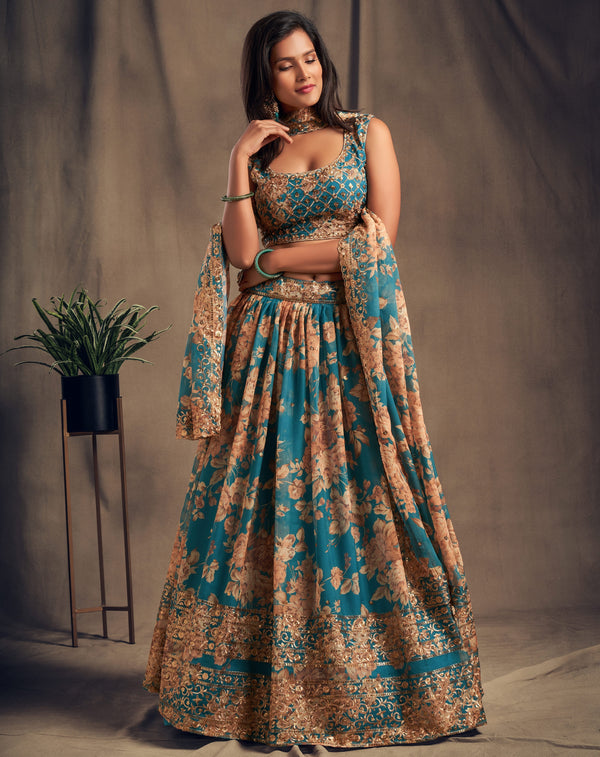 Designer Organza Lehenga Choli for Party Wear