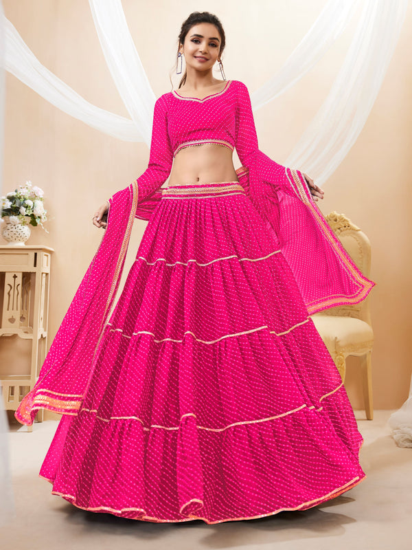 Trendy Ruffle Style Georgette Lehenga Choli