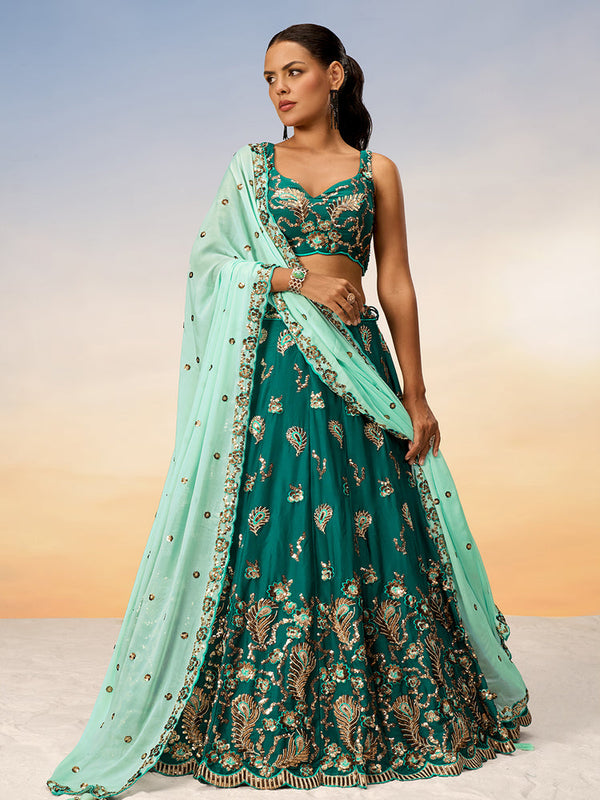 Green Designer Wedding Lehenga Choli