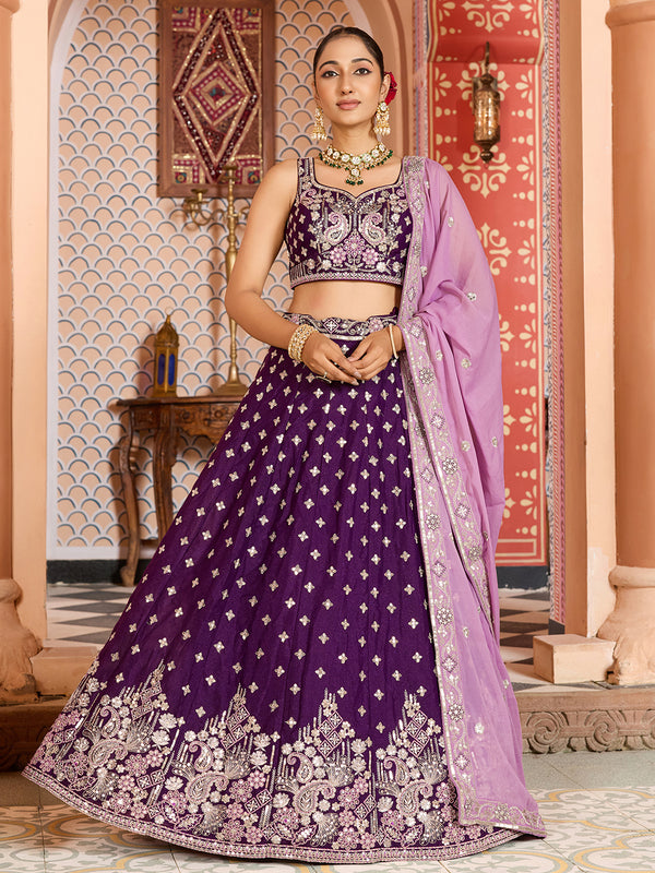 Indian Tissue Silk Bridal Lehenga Choli