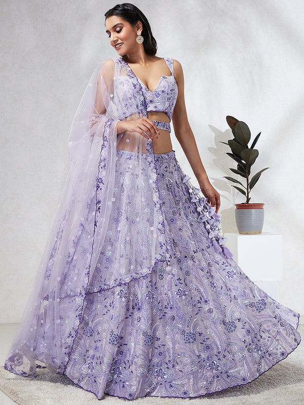Gorgeous Lavender Bridal Lehenga Choli