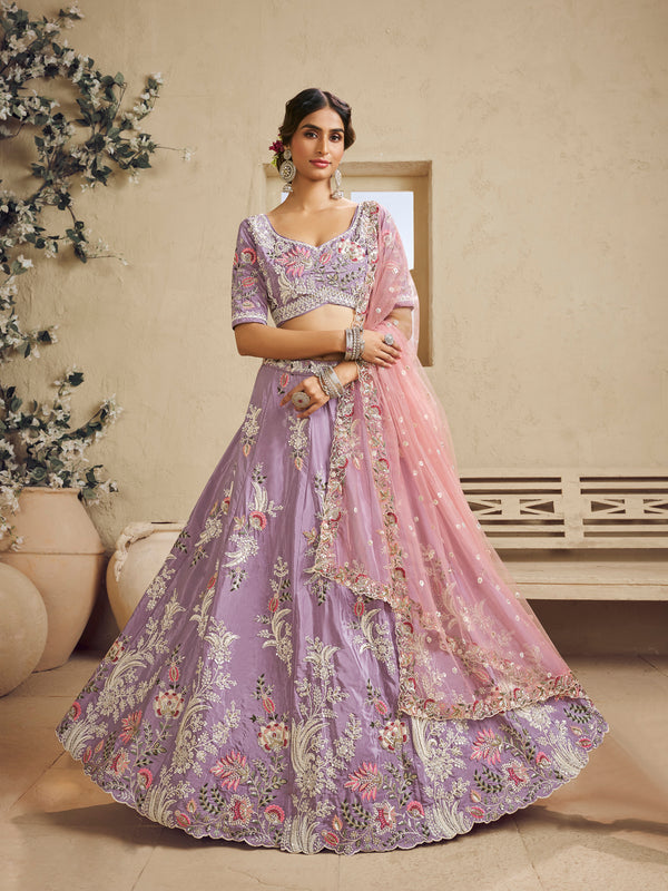 Lavender Designer Lehenga Choli for Wedding