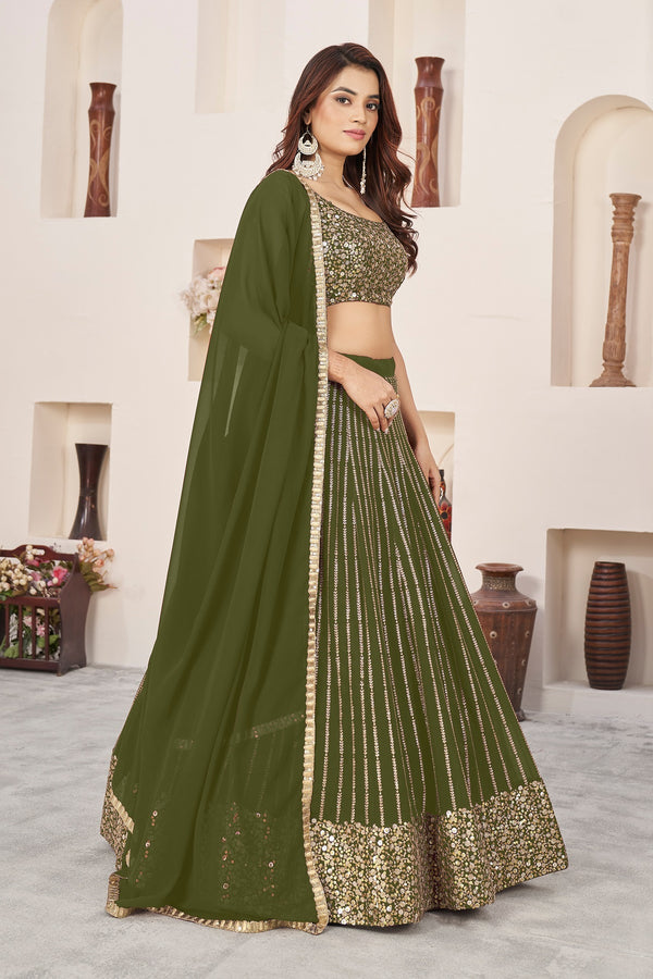 Designer Sequins Georgette Lehenga Choli Party Wear