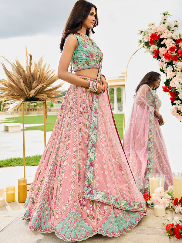 Pink Designer Lehenga Choli for Wedding