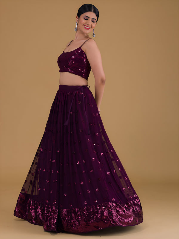Stylish Purple Georgette Lehenga Choli