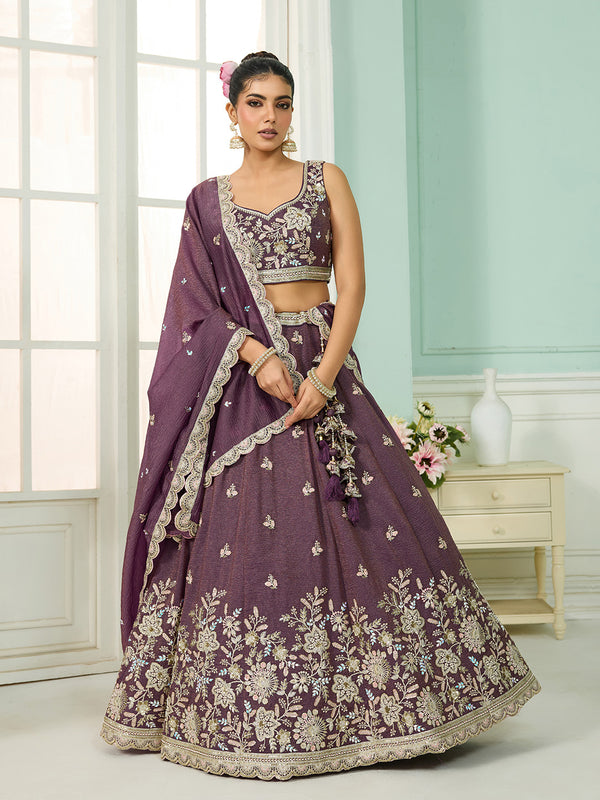 Heavy Work Tissue Lehenga Choli for Women
