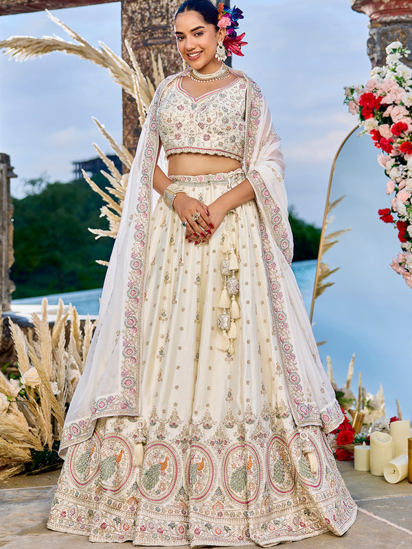 Traditional Silk Lehenga Choli for Engagement