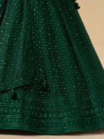 Emerald Green Georgette Lehenga Set