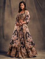 black floral indian lehenga choli for women