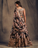 black traditional organza lehenga choli for festive wear