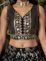 black ethnic dola silk lehenga for festive wear