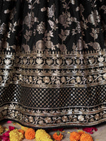 black embroidered lehenga choli with premium jacquard fabric