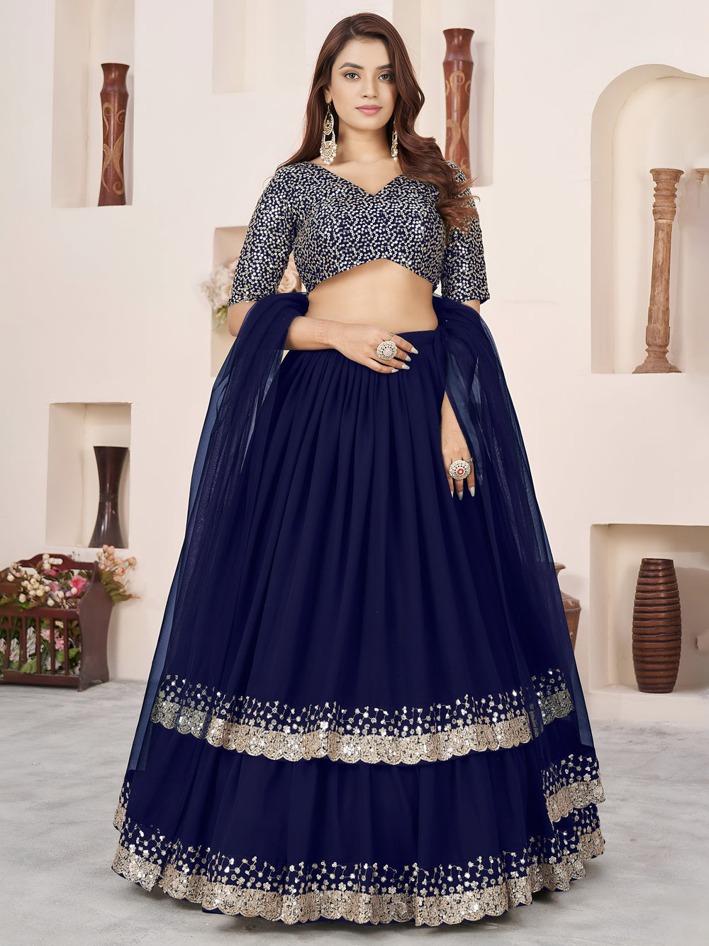 Women’s Georgette Sequin Work Lehenga Choli