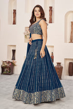 Wedding Wear Sequins Georgette Lehenga Choli