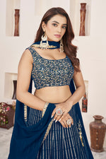 Wedding Wear Sequins Georgette Lehenga Choli