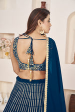 Wedding Wear Sequins Georgette Lehenga Choli