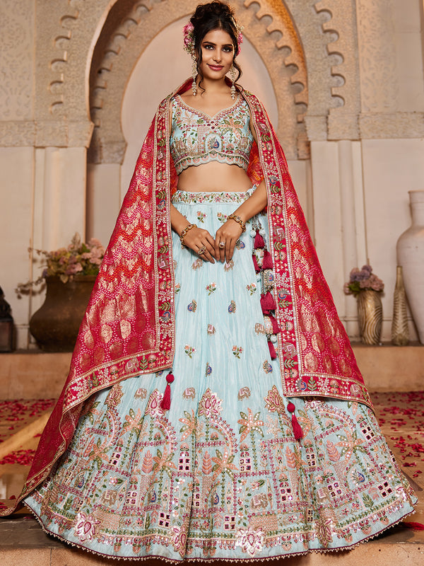 Designer Tissue Lehenga Choli for Bridal