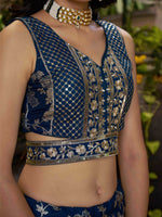 blue dola silk party wear lehenga with sequins
