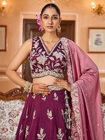 purple premium silk lehenga choli for indian bride