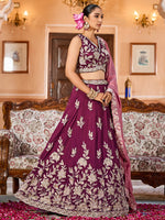 purple traditional silk lehenga choli for indian wedding
