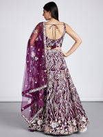 embroidered burgundy lehenga for festive occasions
