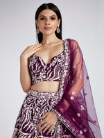 embroidered burgundy lehenga for festive occasions