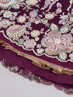 embroidered burgundy lehenga for festive occasions