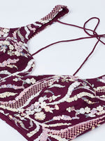 embroidered burgundy lehenga for festive occasions