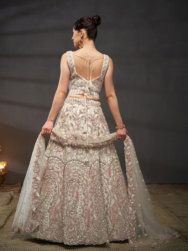 Cream Indian Bridal Lehenga Choli