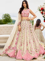semi stitched tissue silk lehenga with blouse