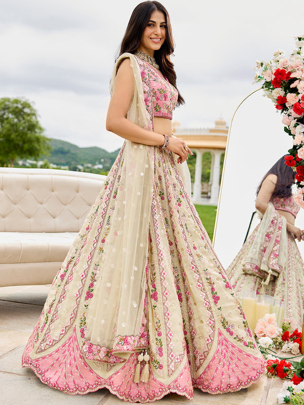 Cream Indian Designer Lehenga Choli