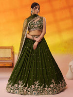 premium green georgette bridal outfit for women
