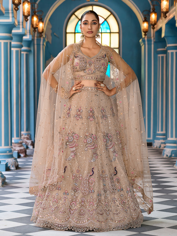 Designer Indian Wedding Net Lehenga Choli