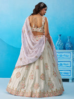 elegant tissue embroidered lehenga choli for women