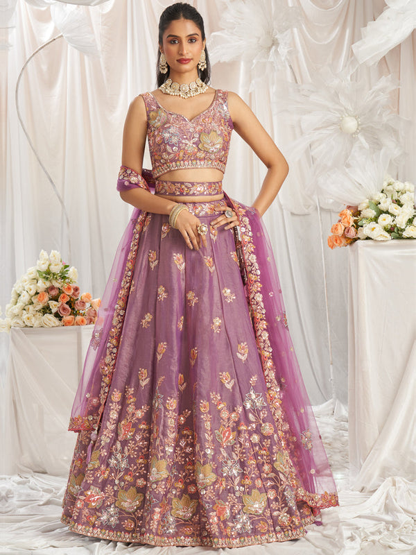 Designer Lavender Indian Wedding Lehenga Choli