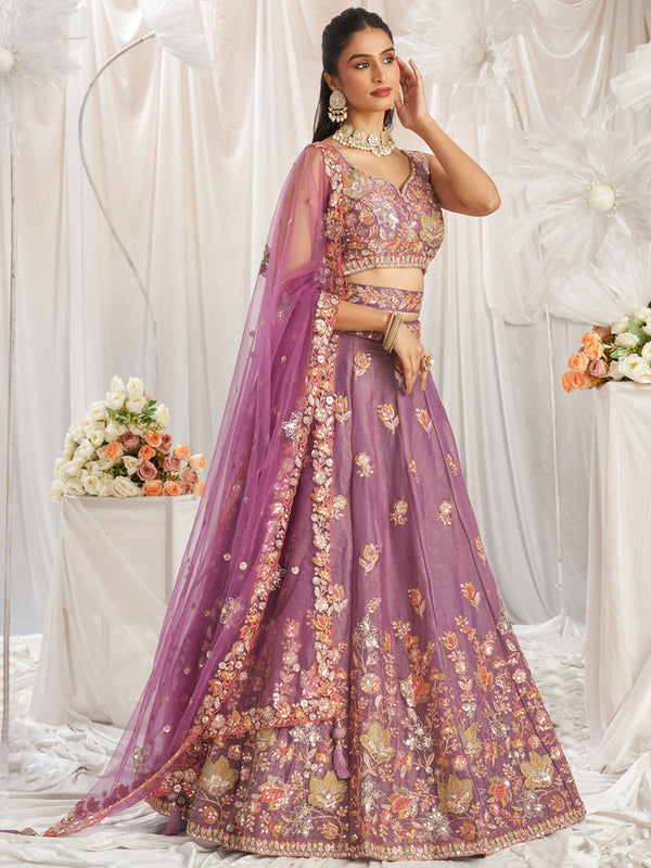 Designer Lavender Indian Wedding Lehenga Choli