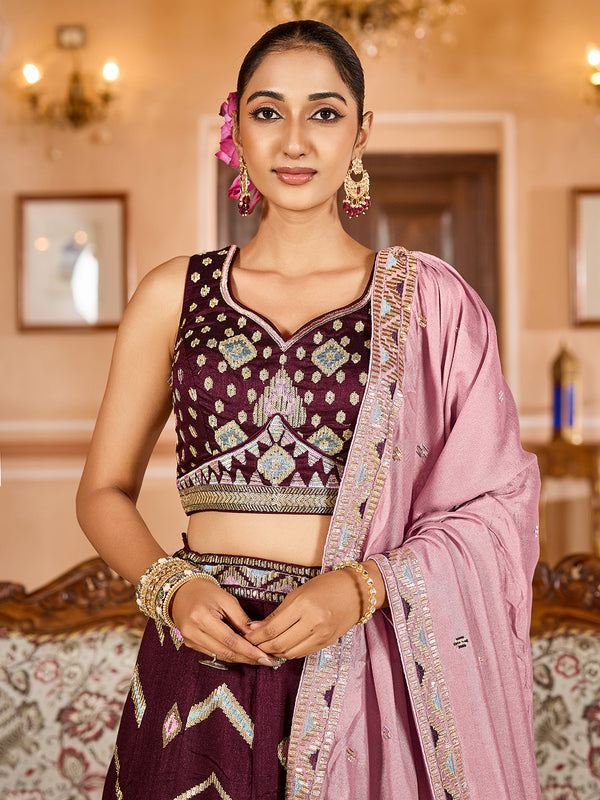 Designer Silk Lehenga Choli – Indian Bridal Outfit