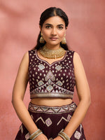 brown designer silk reception lehenga for bridal wear