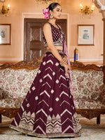 elegant indian bridal lehenga in silk fabric