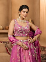 heavy embroidered tissue lehenga for festive occasions