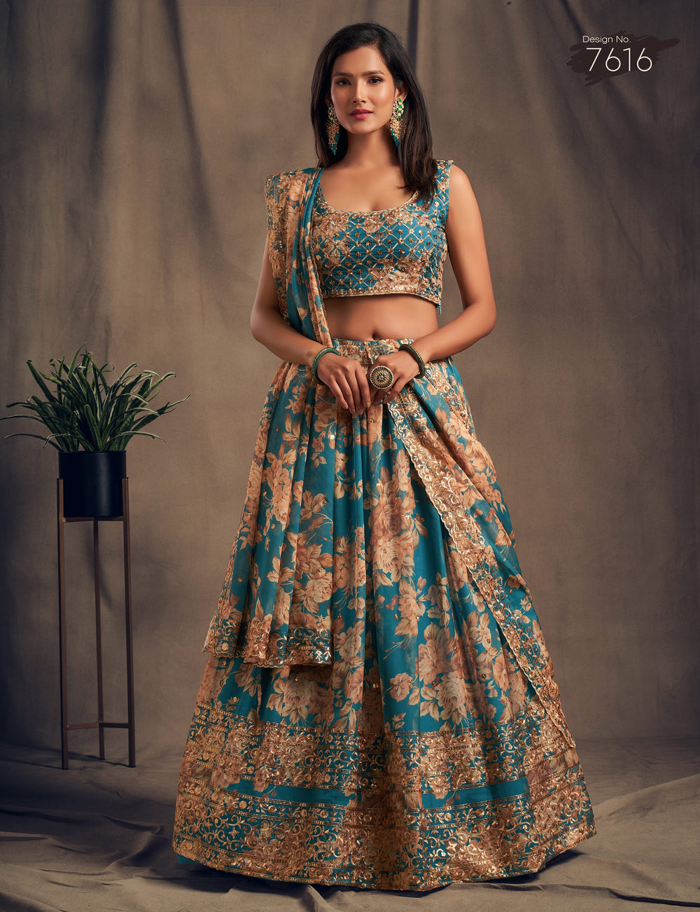 designer organza party wear lehenga choli for women