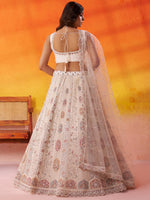 cream embroidered lehenga choli for wedding wear