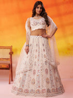 premium cream bridal lehenga with dupatta